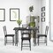 5 Pieces Wood Rectangular Dining Table Chair Set with Curving Backrest and Iron Frame